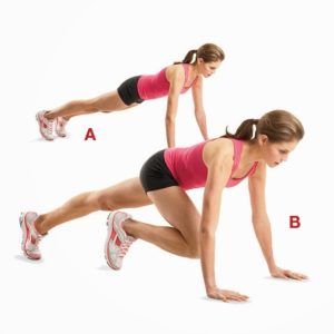 Push Up Along with Knee Kick exercise
