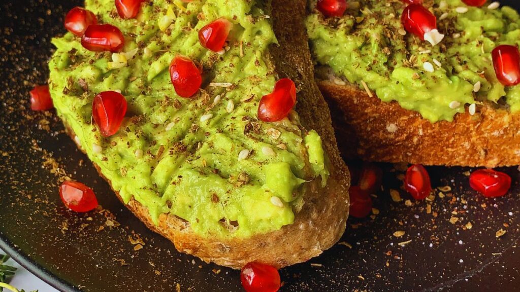 Pomegranate, Cottage Cheese, Avocado Toast, Oats, Almonds, Yoghurt